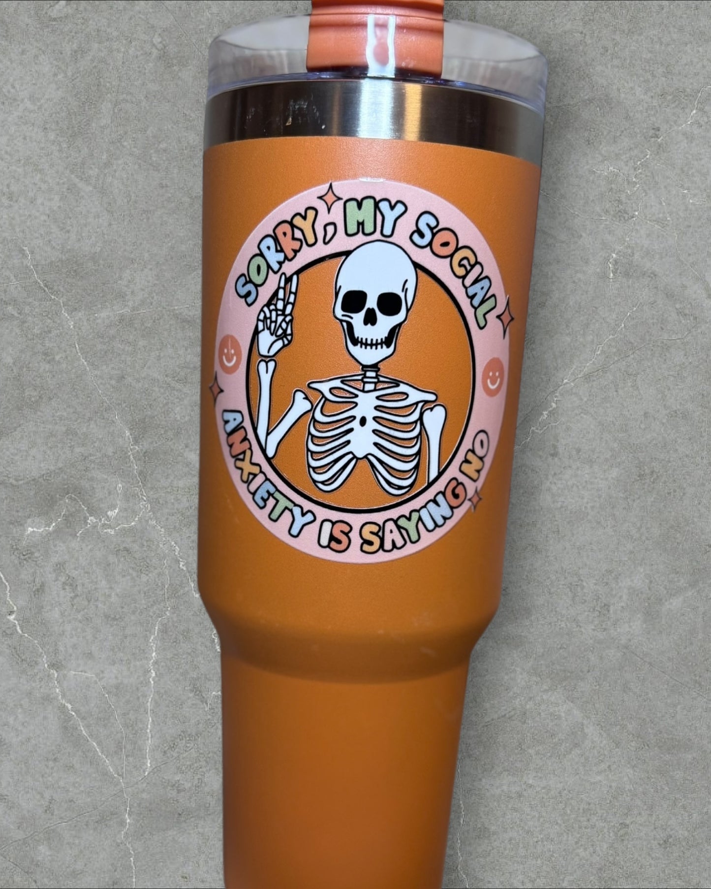 Sorry my social anxiety’s saying no 40oz mug