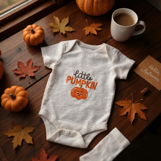 Little Pumpkin Embroidered Baby Bodysuit