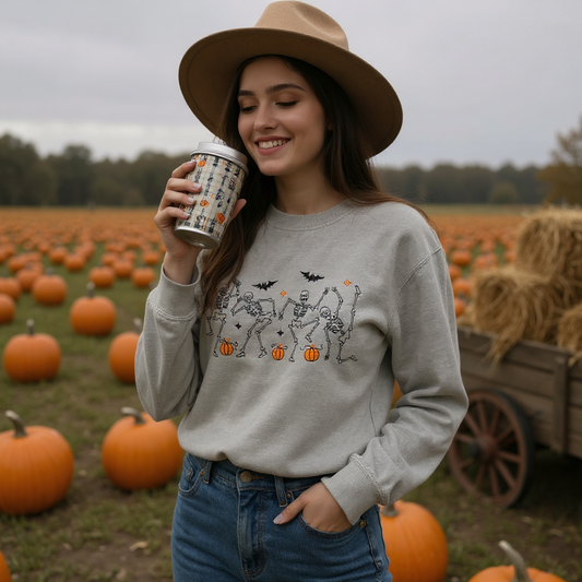 Dancing Skeletons Halloween Sweatshirt