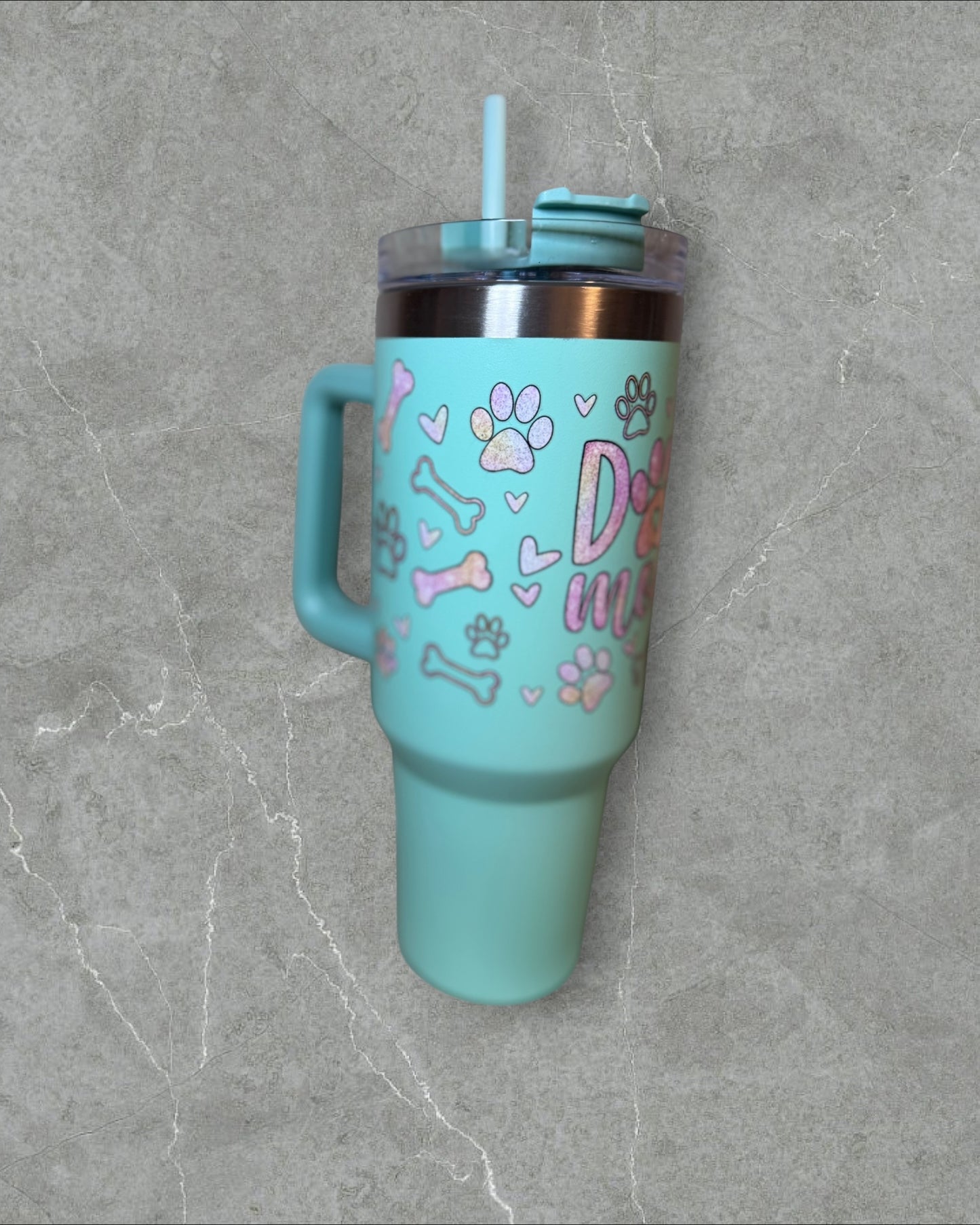 Dog Mom 40oz tumbler.