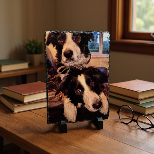 Custom Slate Photo Portrait – Personalised Pet or Family Keepsake