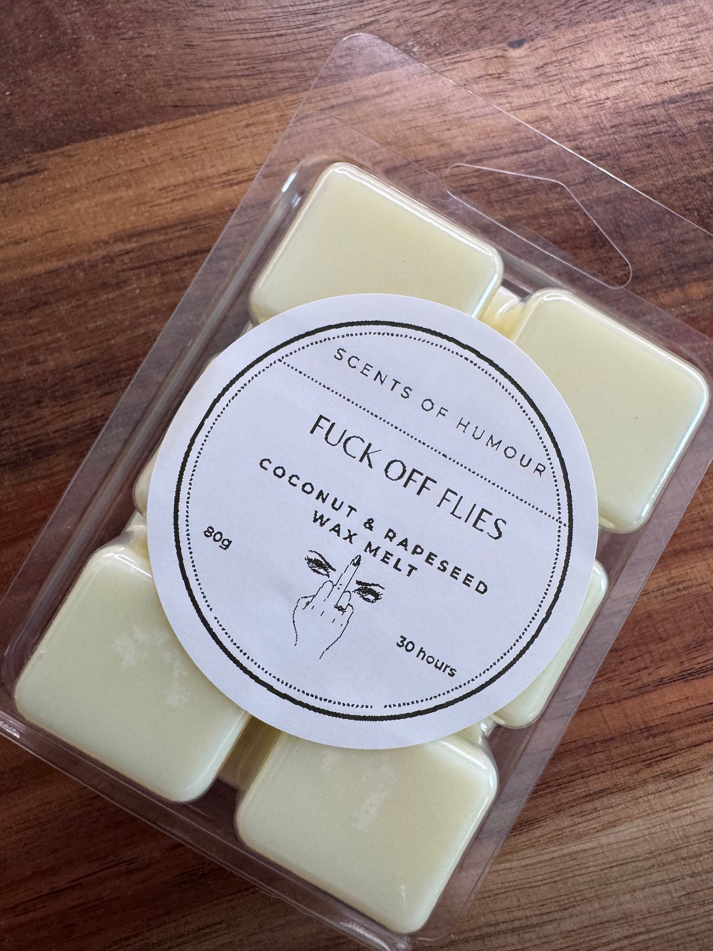 Scents of Humour “F*ck Off Flies” Coconut & Rapeseed Wax Melt – 80g