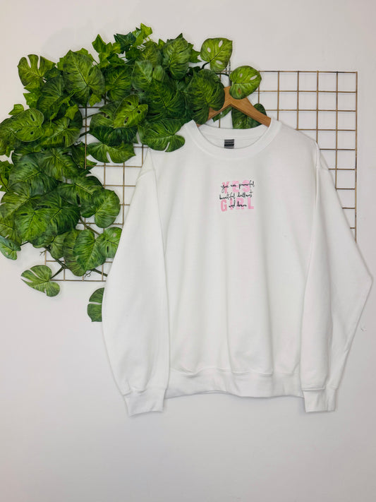 YES GIRL WHITE SWEATSHIRT