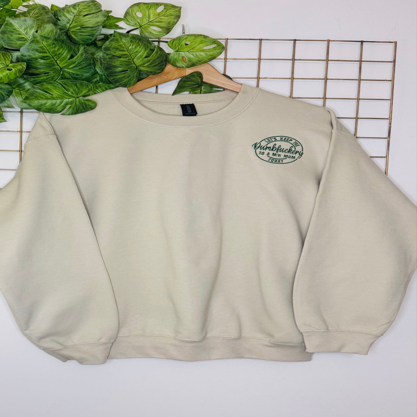 DUMBF*CKERY SWEATSHIRT IN SAND AND SHADOW