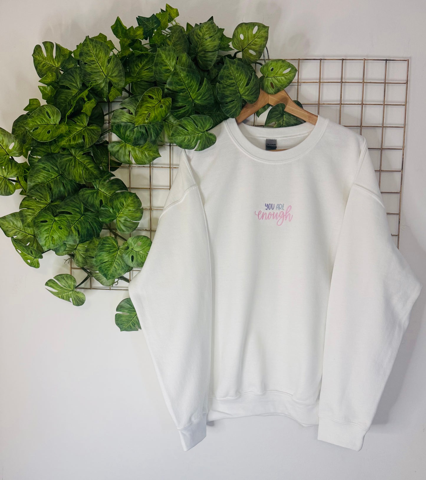 "You Are Enough" Sweatshirt - pastel colours.